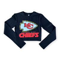 Chiefs Crop Top Baby Tee Long Sleeve 
