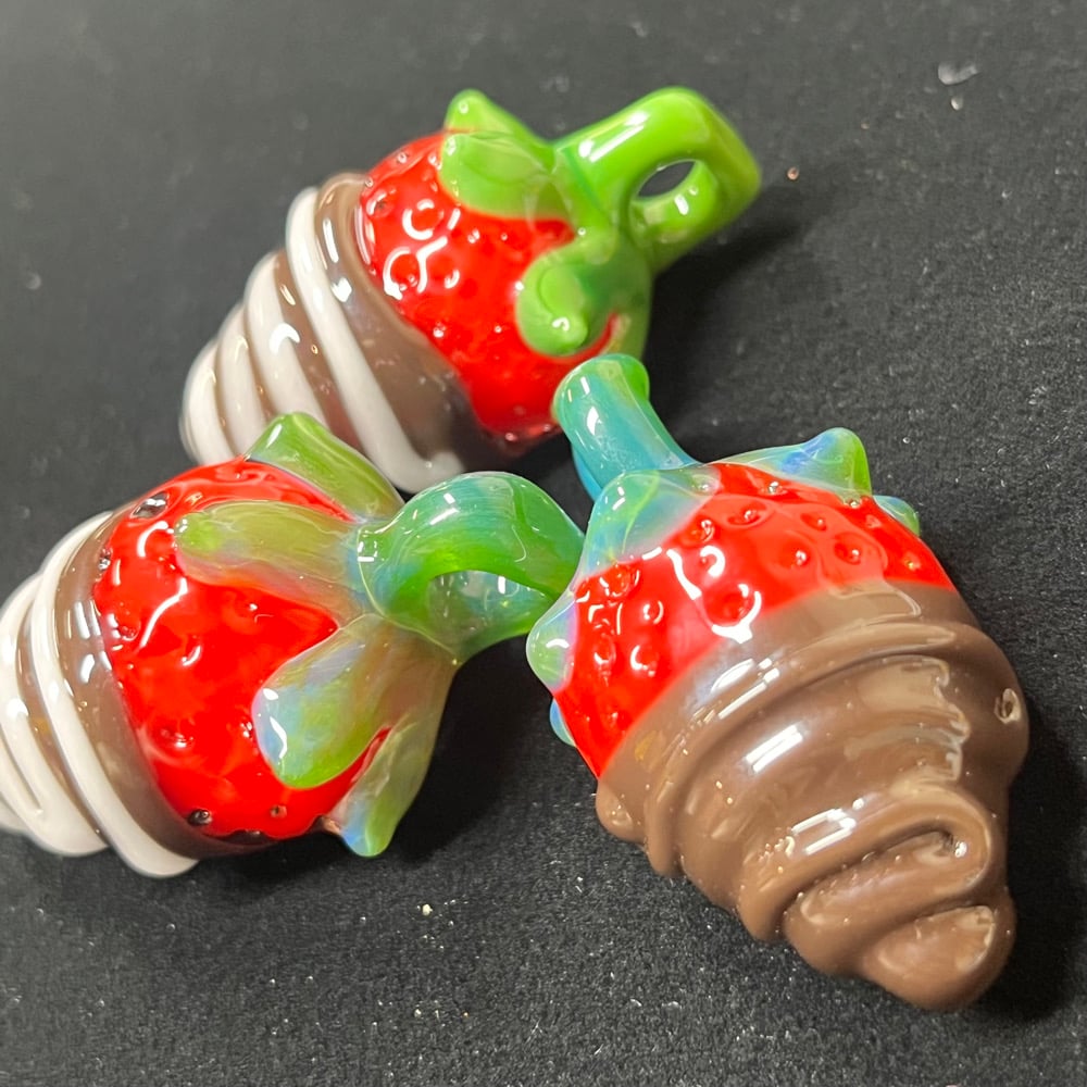 Chocolate covered strawberry pendant 