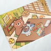 Japanese House Bear A6 Art Print
