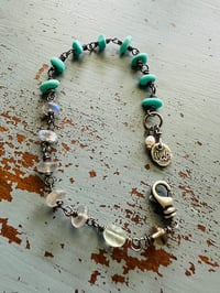 Image 8 of labradorite and campitos turquoise nugget charm bracelet