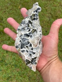 Image 12 of UV Fan Calcite With Druzy Quartz Pockets #1836