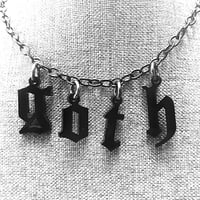 GOTH Old English Acrylic Charm Necklace 