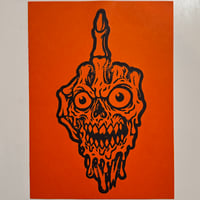 Image 2 of BirdSkull Linocut Prints