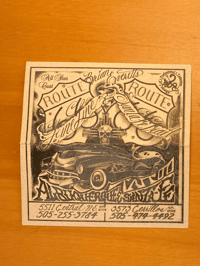 Image 1 of Vtg Tattoos Biz Card Brian Everett Route 66 New Mexico