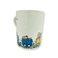 Image 3 of Puppies in Wagons Mug (450m / 15oz)