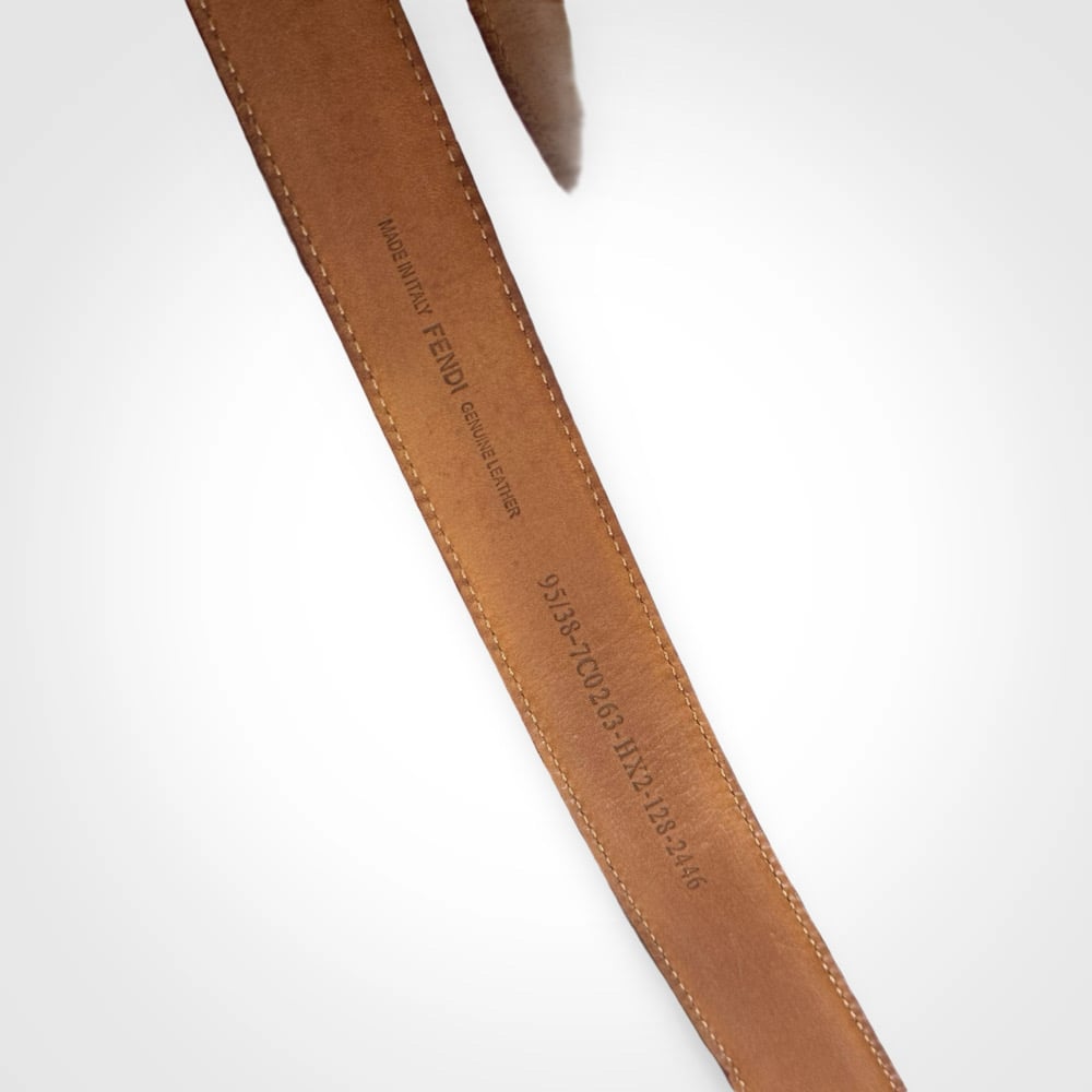Image of Fendi Red Leather Monogram Belt