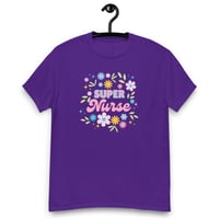 Image 1 of Unisex classic tee, Super Nurse Flower Power Tee