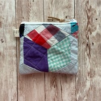 Image 6 of "Vintage Quilt” Small OR Mini Quilted Zipper Bag