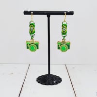 Green Camera Earrings 