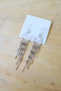 Image 3 of Sterling Silver + Smoky Quartz Moon Chandeliers