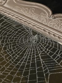 Image 2 of Ornate Matte Silver Ornate Preserved Spider Web 