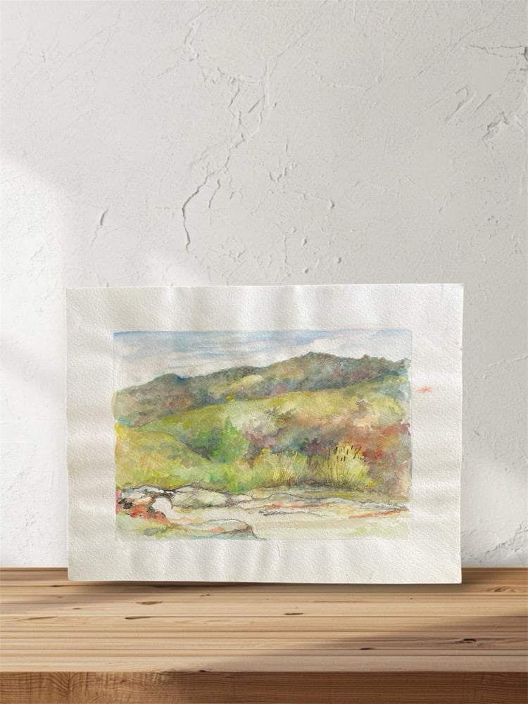 Image of VINTAGE DUTCH WATERCOLOR: LANDSCAPE #2