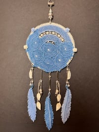 Image 2 of Two-Tone Periwinkle Blue Floral Dream Catcher