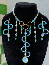 Image 1 of Kitty in the Sky Necklace + Earring Set