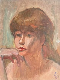 Image 5 of Group of Oil Portraits on Canvas Board