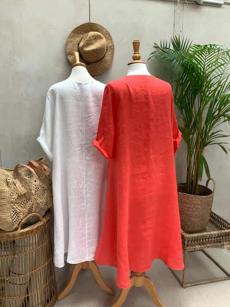 Image of Robe En Lin Alizé Corail
