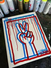Original 3D Peace Sign Drawing on Canvas!
