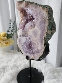Image 3 of 4.4lb Pink Amethyst Agate Crystal Slab with Custom Stand
