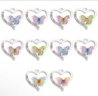 Image 2 of 1050 Charms: Multicolor Resin Butterfly Mix