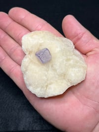 Image 9 of QR Code Fluorite On Druzy Quartz Matrix Specimen #2587