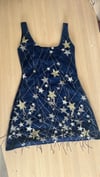 The Starry Night Dress. Star Embellished Tulle Navy Velvet Dress