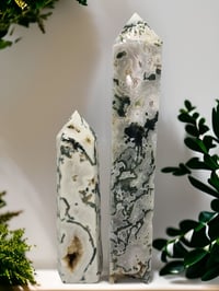 Image 1 of Moss Agate 6 Point Druzy Crystal Tower - 2 Styles 