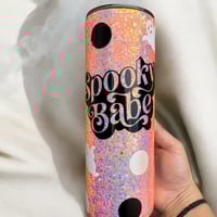 Image 1 of Spooky Babe Polka Dot Ghost Tumbler 