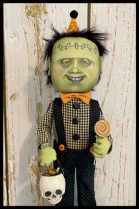 Image 2 of Frankenstein folk Art Halloween creation doll