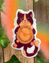Image 1 of Kitty Clock Sticker
