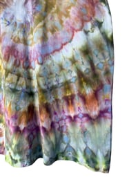 Image 8 of XL Ladies Long-Sleeve Stretch Tee in Earthy Spiral Ice Dye