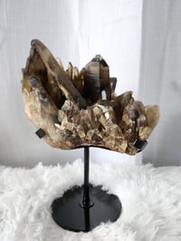 Image 1 of 3.4lb Smoky Quartz Crystal Cluster with Custom Stand