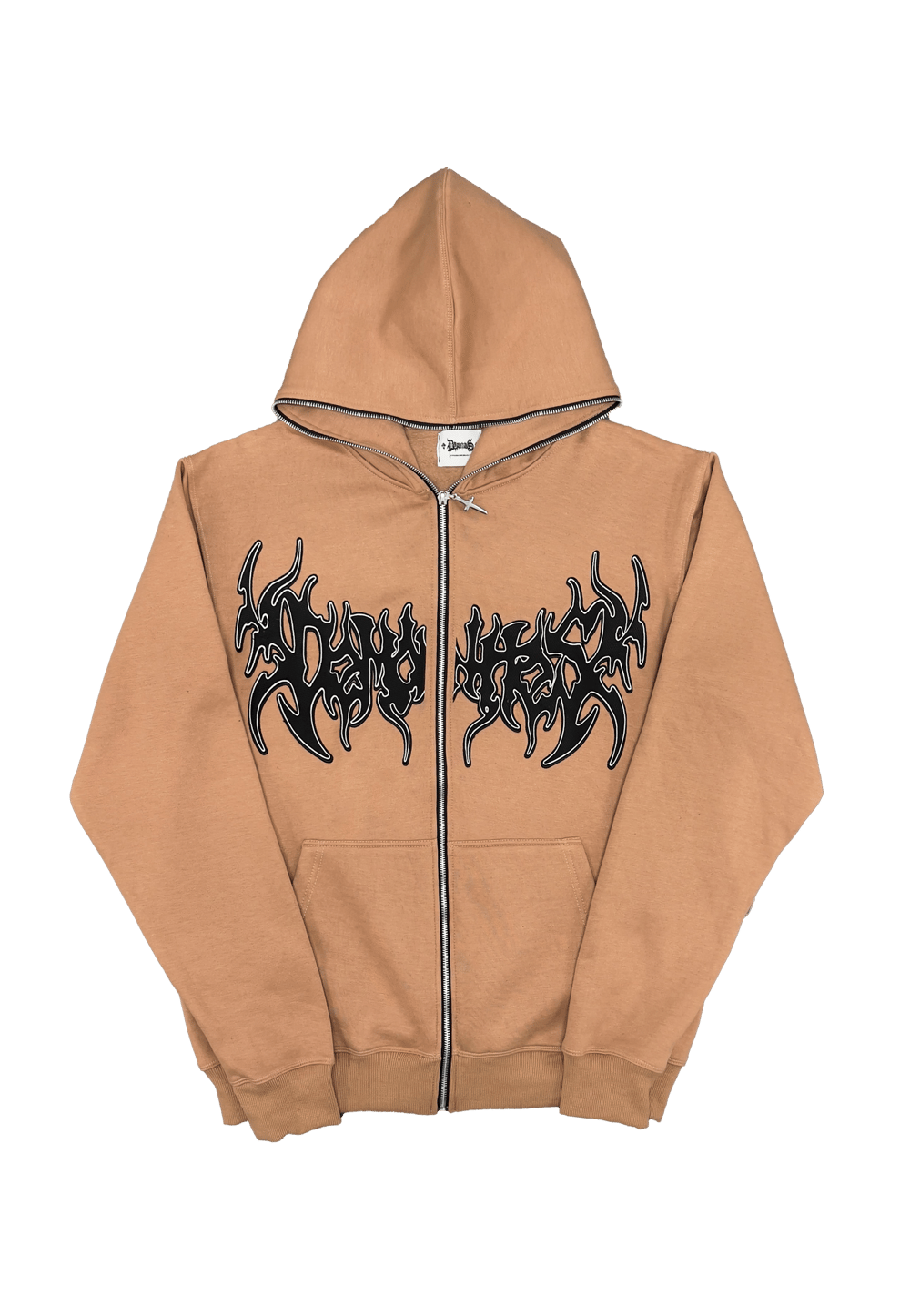 Image of SORROW NIGHTS EMBROIDERED KHAKI FULL ZIP UP
