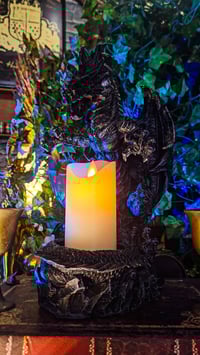 Image 5 of 👑The Armored Kingdom Dragonfire Wrath Candle Holder with USB Candle🐉🕯