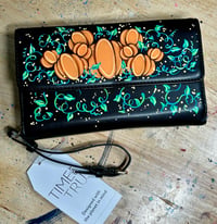 Image 2 of RTS Hand Painted Large Checkbook Wallet- Pumpkin Family