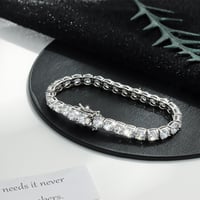 Image 4 of 100% S925 Sterling Silver 2-6mm Real Moissanite Tennis Bracelet for Women Wedding Jewelry Christmas 