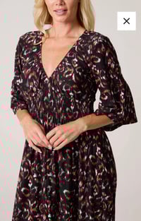 Image 3 of ABSTRACT ANIMAL PRINT SHIRRED STRETCH DRESS