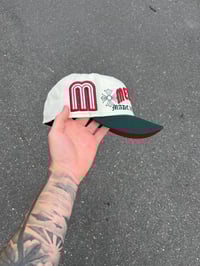 Image 3 of RED BRIM  TRI TONE MEXICO SCRIPT CUSTOM FITTED CAP 