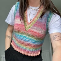 Image 2 of candy floss v-neck sweater vest