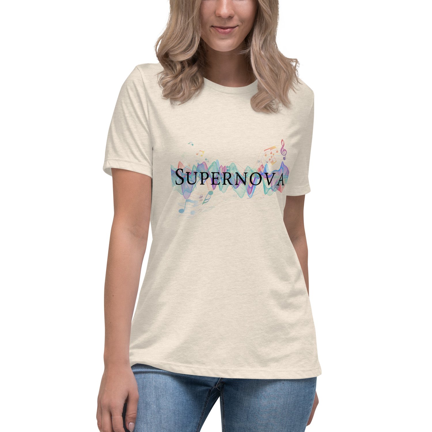Image of Women's Relaxed T-Shirt Supernova & back I'm right here