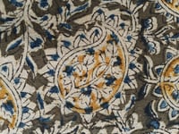 Image 4 of Coupon 50 cm kalamkari kaki pointe de jaune