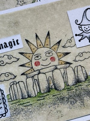 Image of stonehenge monoprint