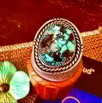 Image 1 of Artisan cool flat cabochon ring 