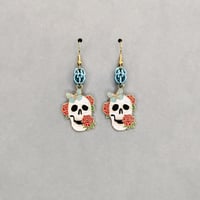 Spring Skull + Butterfly Sweet Pea Earrings