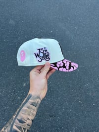 Image 3 of PINK BRIM TRI TONE LOS ANGELES DODGERS CUSTOM FITTED CAP
