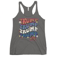 Image 6 of Retro Trump 24 Flowers Women's Racerback Tank