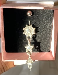 Image 1 of Crystal dangle belly bar