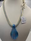 Blue and Gold Murano Style Necklace 