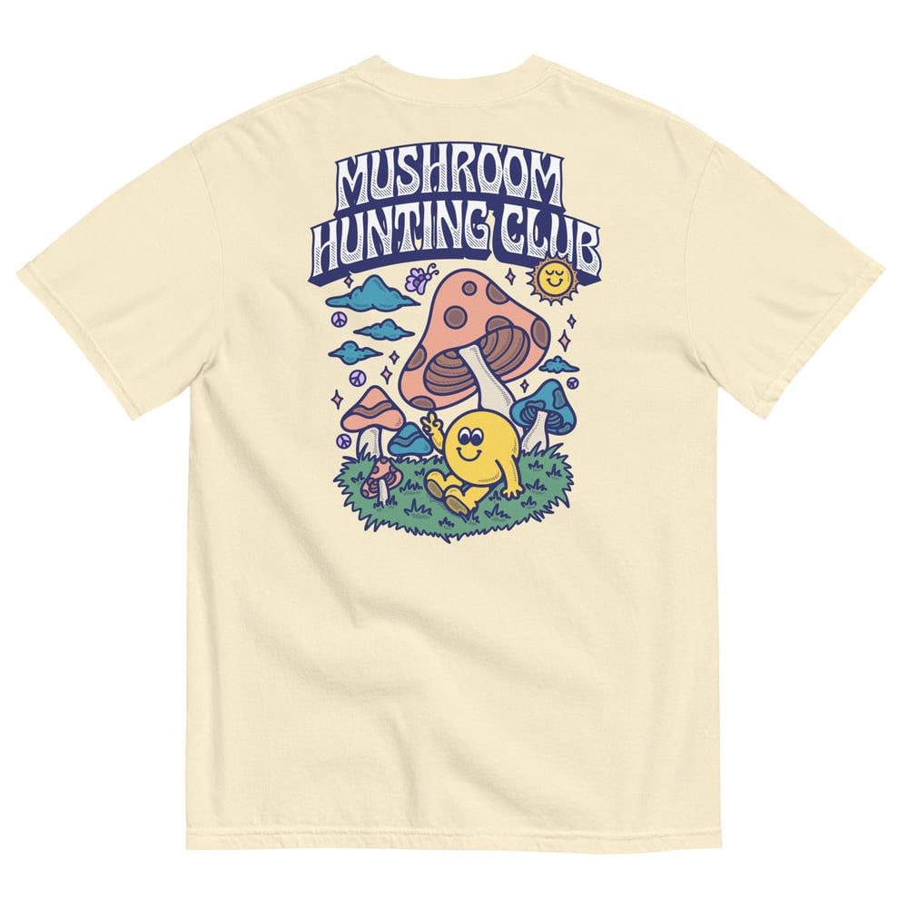 Image of "5000 Boutique Mushroom Hunting Club" Unisex garment-dyed heavyweight t-shirt