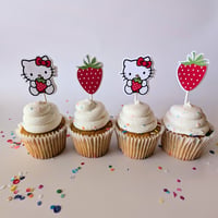 Image 1 of Hello kitty Fresitas Cupcake Toppers Sets de 12 y 24
