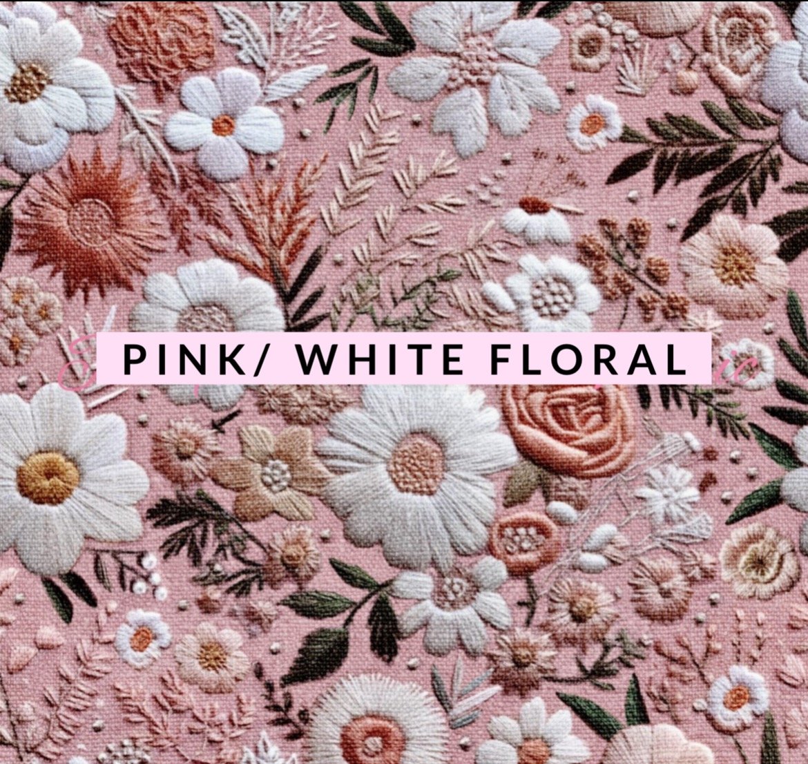 Image of Pink White Floral Set 